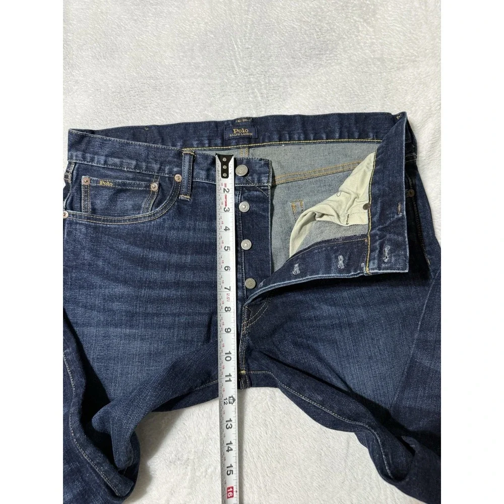 Polo Ralph Lauren Sullivan Slim Jeans Mens‎ 34x33 Dark Wash Denim Button Fly